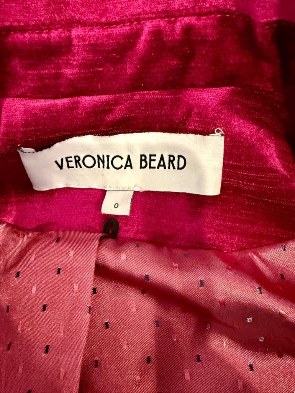 Veronica Beard Elam Dickey Velvet Crystal Blazer Fushia - Size 0 - Picture 8 of 12